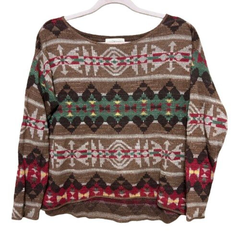 Denim & Supply Ralph Lauren Sweater Womens Medium Neutral Tone Southwest Aztec